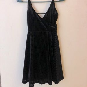 Ribbed velvet cami skater dress